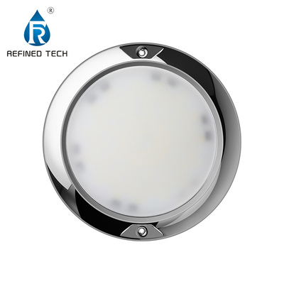 Luz de piscina de acero inoxidable de 316L ultra delgado montada en la pared IP68 y AC/DC 12V/24V